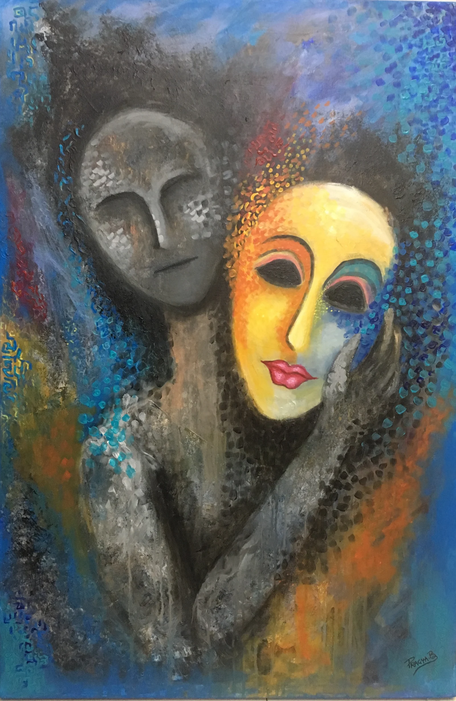 “Reality Beneath the Facad” - Original Handcrafted Canvas Painting