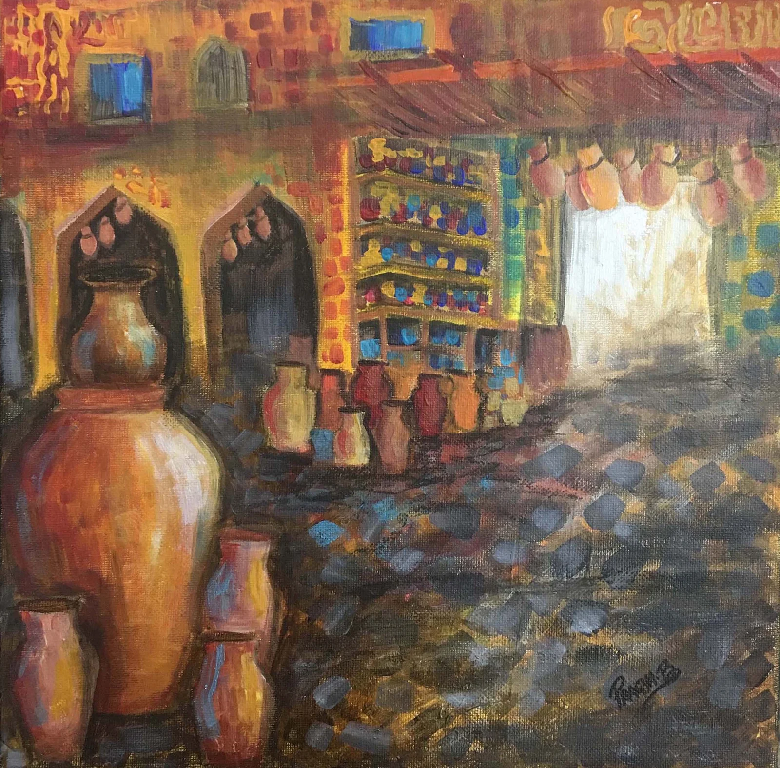“THE SOUQ” - Original Canvas Painting Inspired by Souq's in Oman